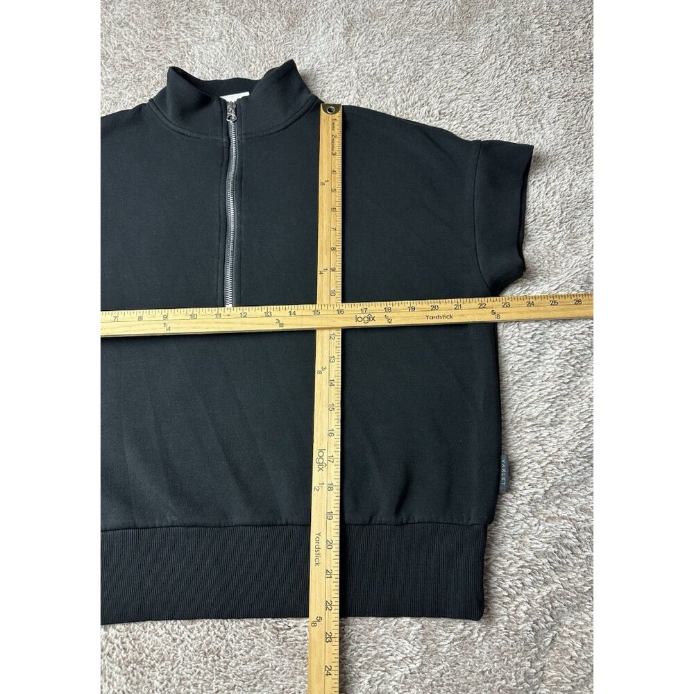 Varley Ritchie Short Sleeve Half Zip Sweat In Black Size S - Picture 8 of 13